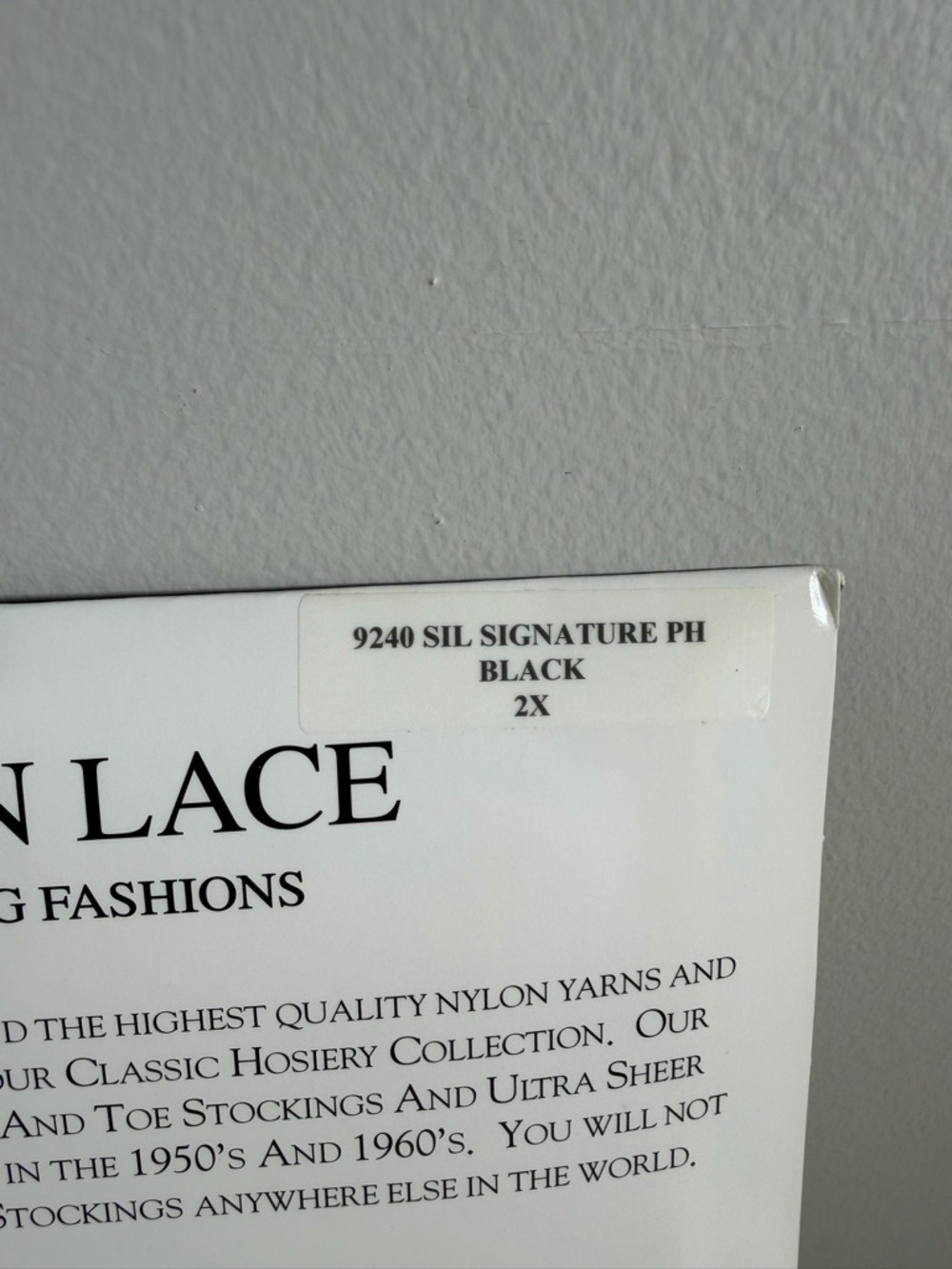 Secrets in Lace Women's Black Nylon Stockings - Picture 3 of 3
